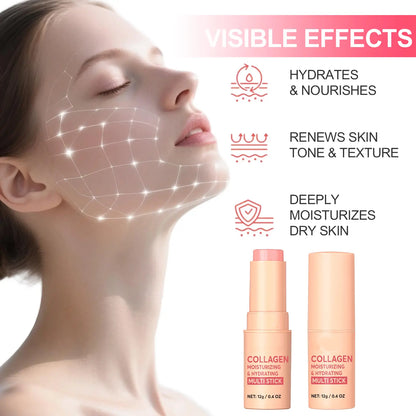 ⏳🔥Last Day-Buy 1 Get 1 Free🔥⏰Collagen-Infused 2-in-1 Lip & Cheek Glow Stick, Long-Lasting Moisturizing & Hydrating