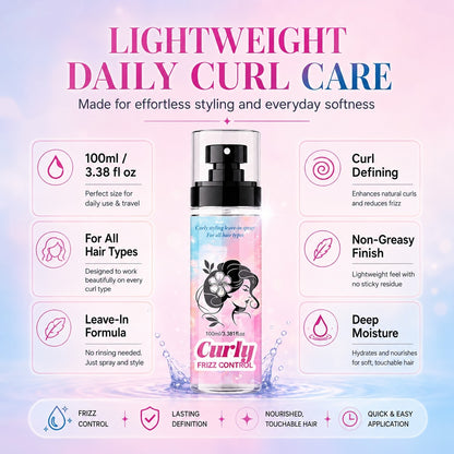 ⏳🔥Last Day🔥⏰Peach-Scented Curly & Setting Spray - Lightweight, Bouncy Hair & Long-Lasting Hold