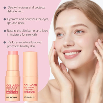 ⏳🔥Last Day-Buy 1 Get 1 Free🔥⏰Collagen-Infused 2-in-1 Lip & Cheek Glow Stick, Long-Lasting Moisturizing & Hydrating