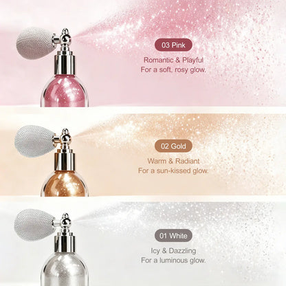 ⏳🔥Last Day-Buy 1 Get 1 Free🔥⏰Glitter Powder Spray, Loose Shimmer Powder, Highlighter Spray Makeup for Face Body Hair, Lasting Glitter Hairspray, Cosmetic Sparkling Body Makeup