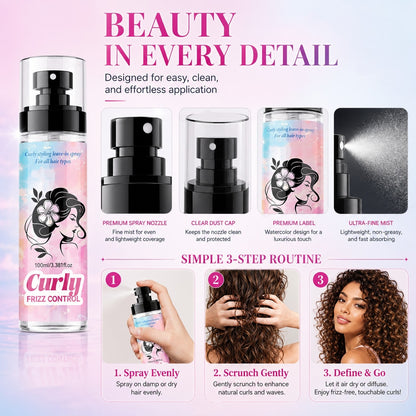 ⏳🔥Last Day🔥⏰Peach-Scented Curly & Setting Spray - Lightweight, Bouncy Hair & Long-Lasting Hold
