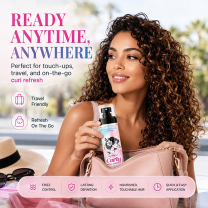 ⏳🔥Last Day🔥⏰Peach-Scented Curly & Setting Spray - Lightweight, Bouncy Hair & Long-Lasting Hold