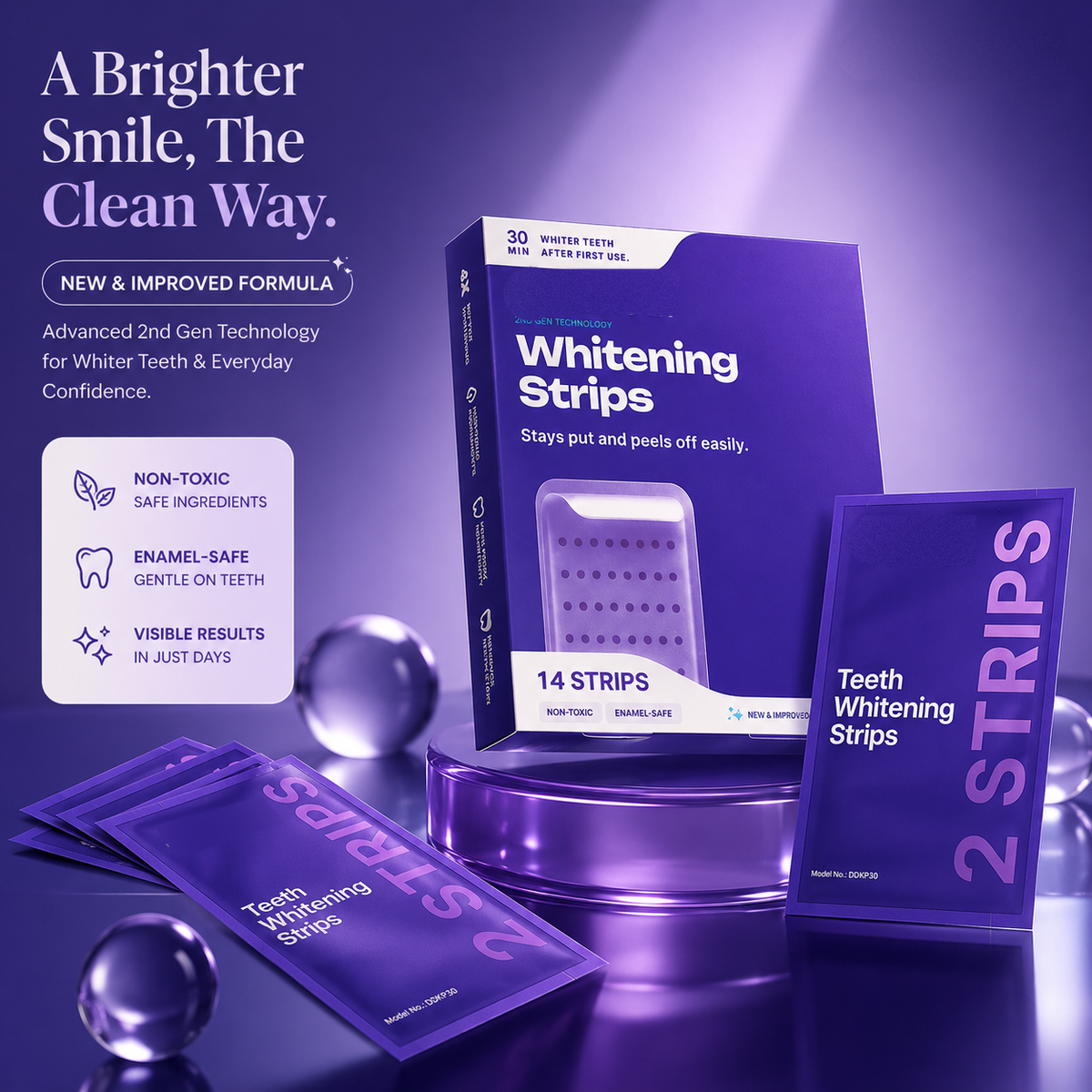 🔥Newly Upgraded🔥Purple Teeth Whitening Strips