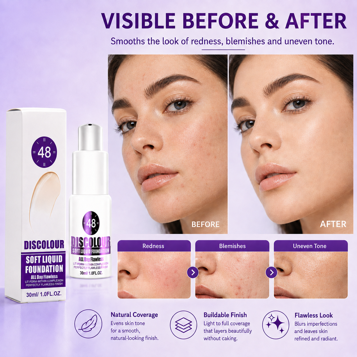 Before and after foundation finish