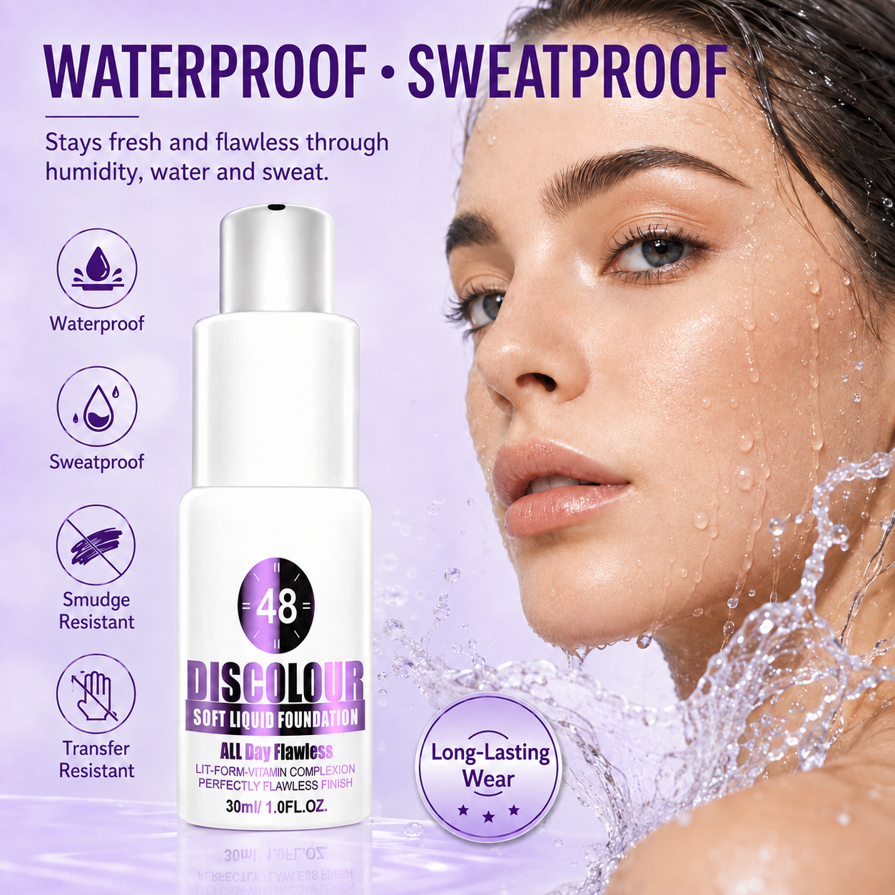 Waterproof and sweatproof foundation