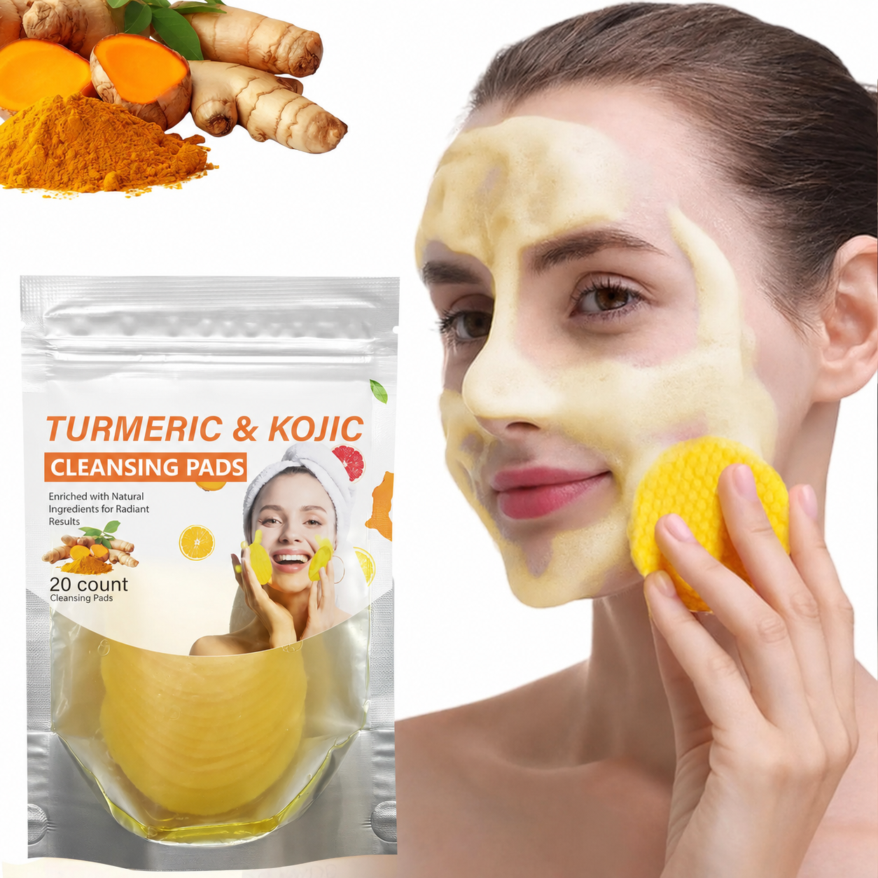 Last Day-Buy 1 Get 1 Free💙Turmeric Cleansing Exfoliating Pads Facial Cleansing Skincare