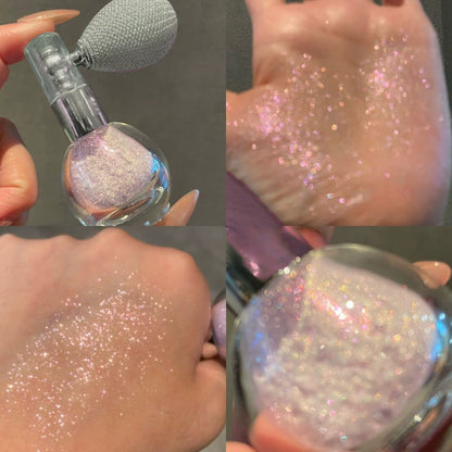 ⏳🔥Last Day-Buy 1 Get 1 Free🔥⏰Glitter Powder Spray, Loose Shimmer Powder, Highlighter Spray Makeup for Face Body Hair, Lasting Glitter Hairspray, Cosmetic Sparkling Body Makeup
