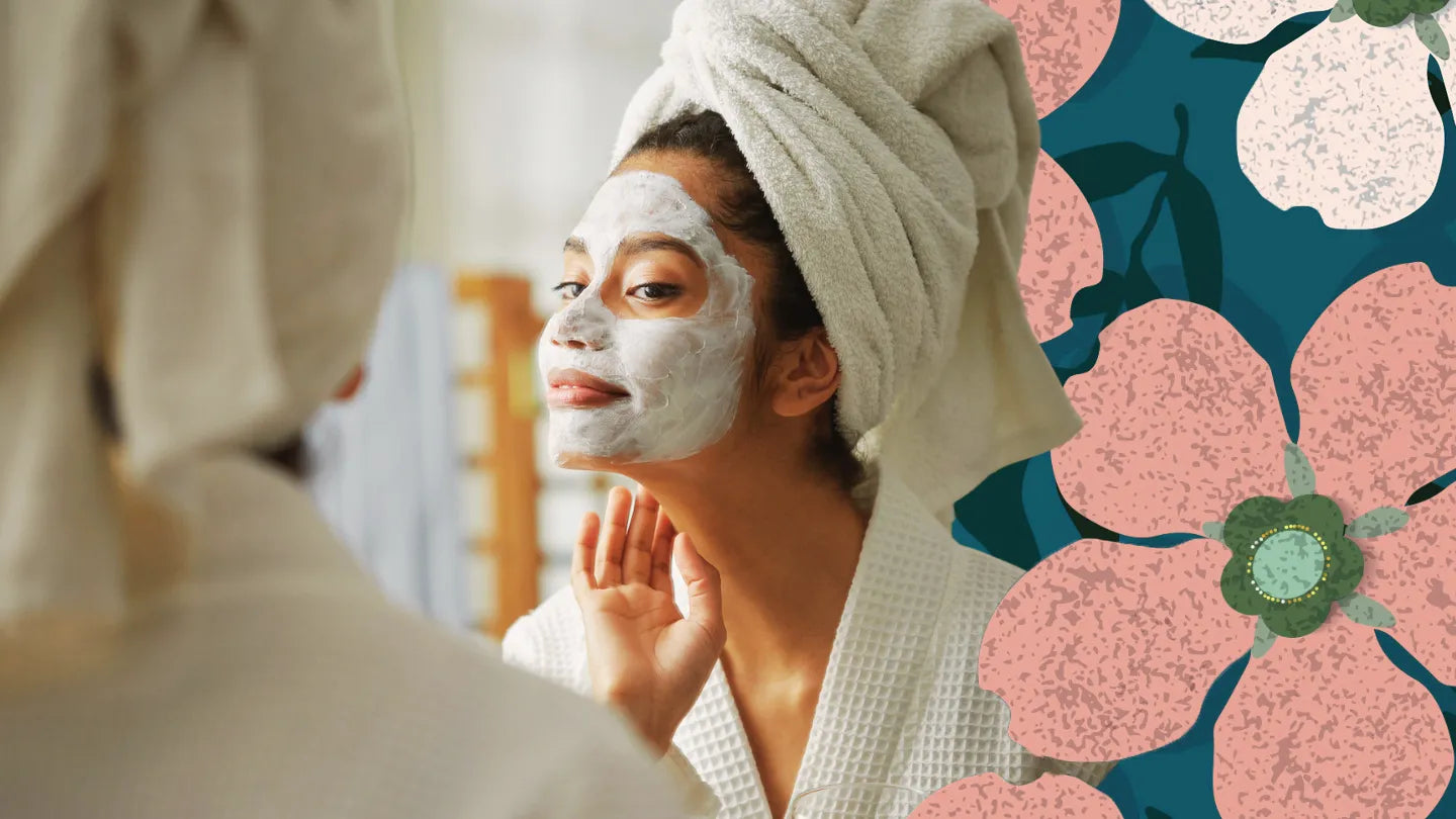 Woman enjoying a skincare self-care ritual